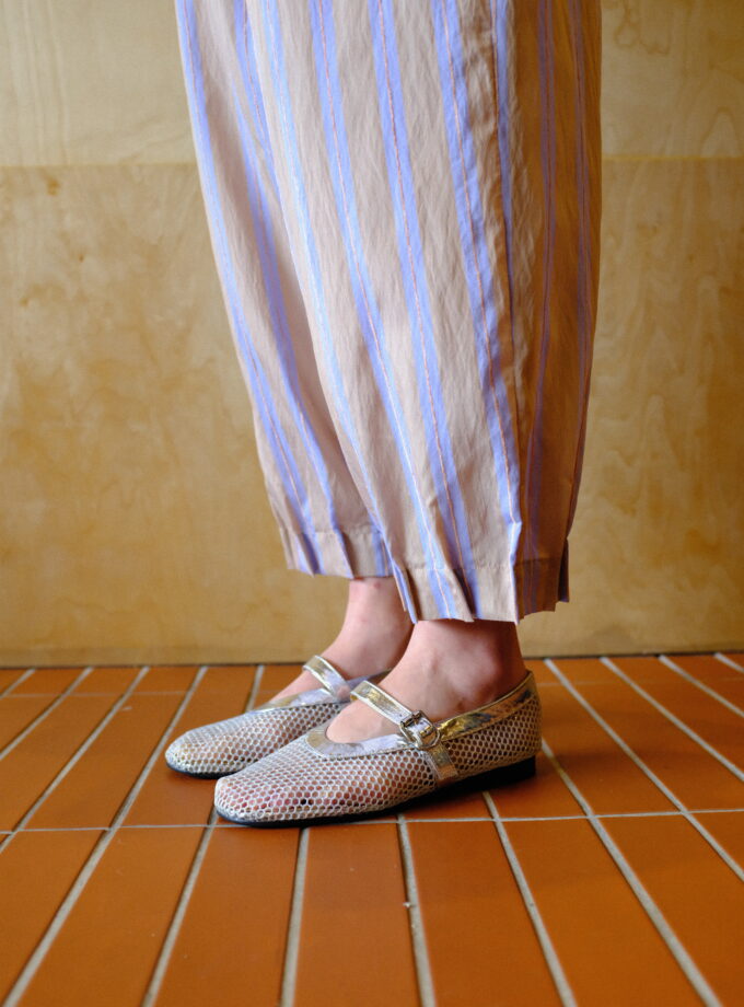 Scallop Edit Pants in Latte Pink