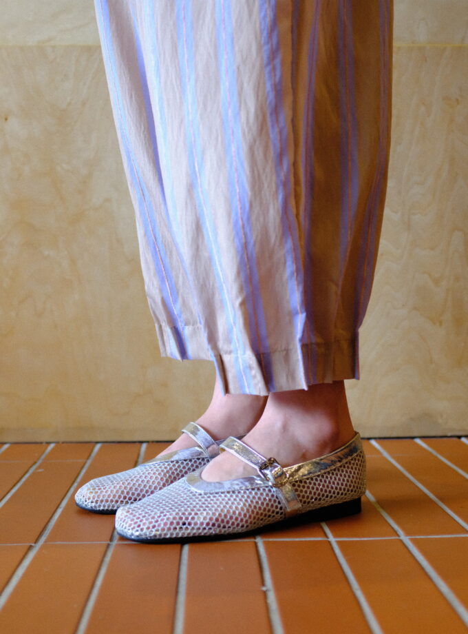 Scallop Edit Pants in Latte Pink