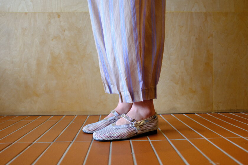 Scallop Edit Pants in Latte Pink - Image 6