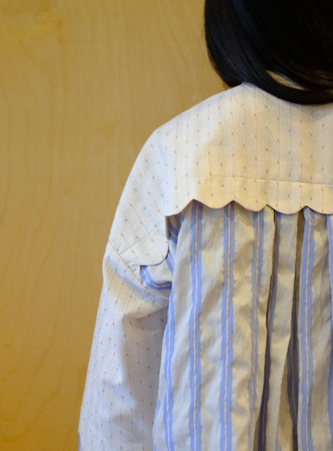 Scallop Edit Shirt in Vanilla Blueberry