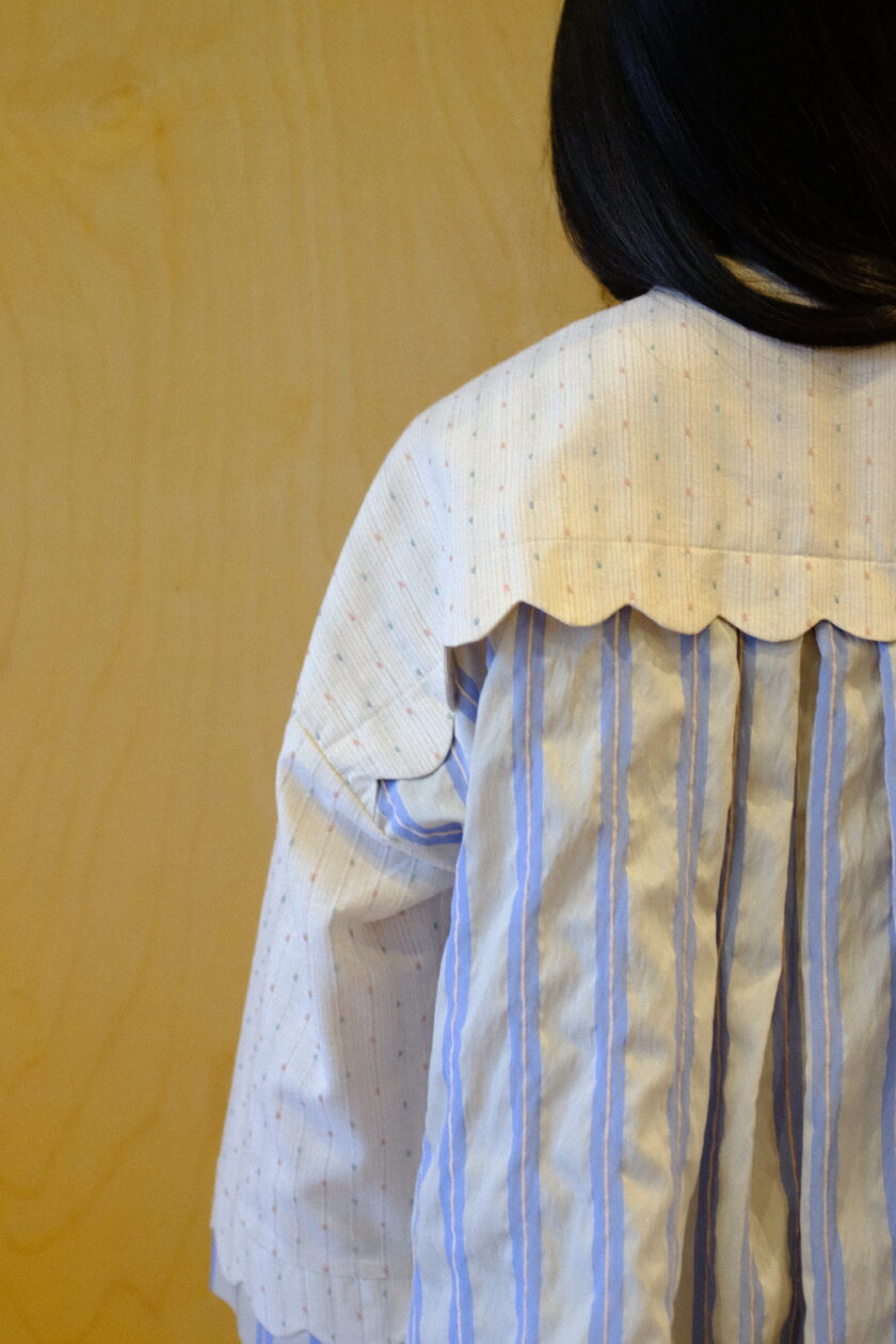Scallop Edit Shirt in Vanilla Blueberry - Image 6