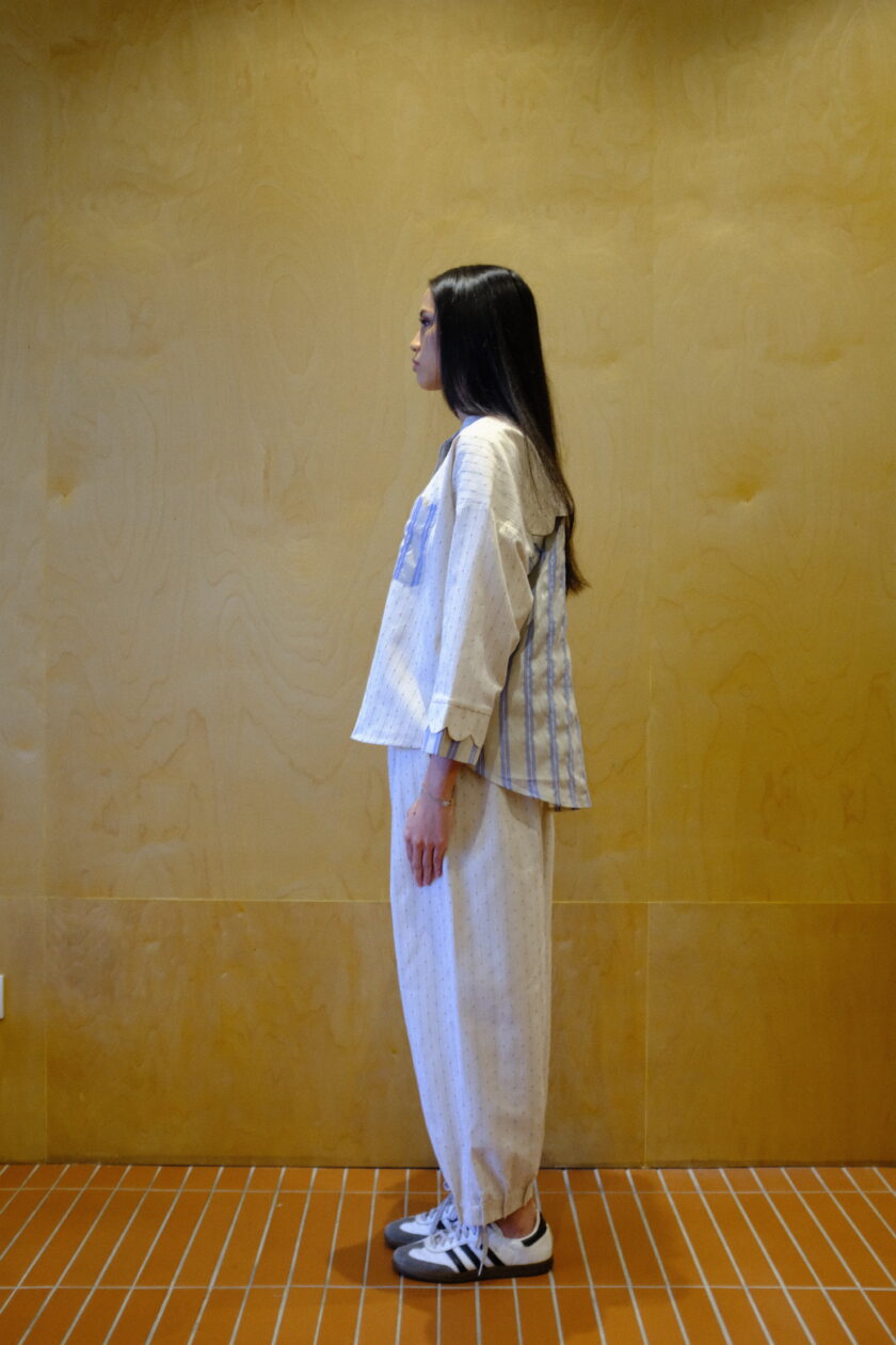 Scallop Edit Shirt in Vanilla Blueberry - Image 8