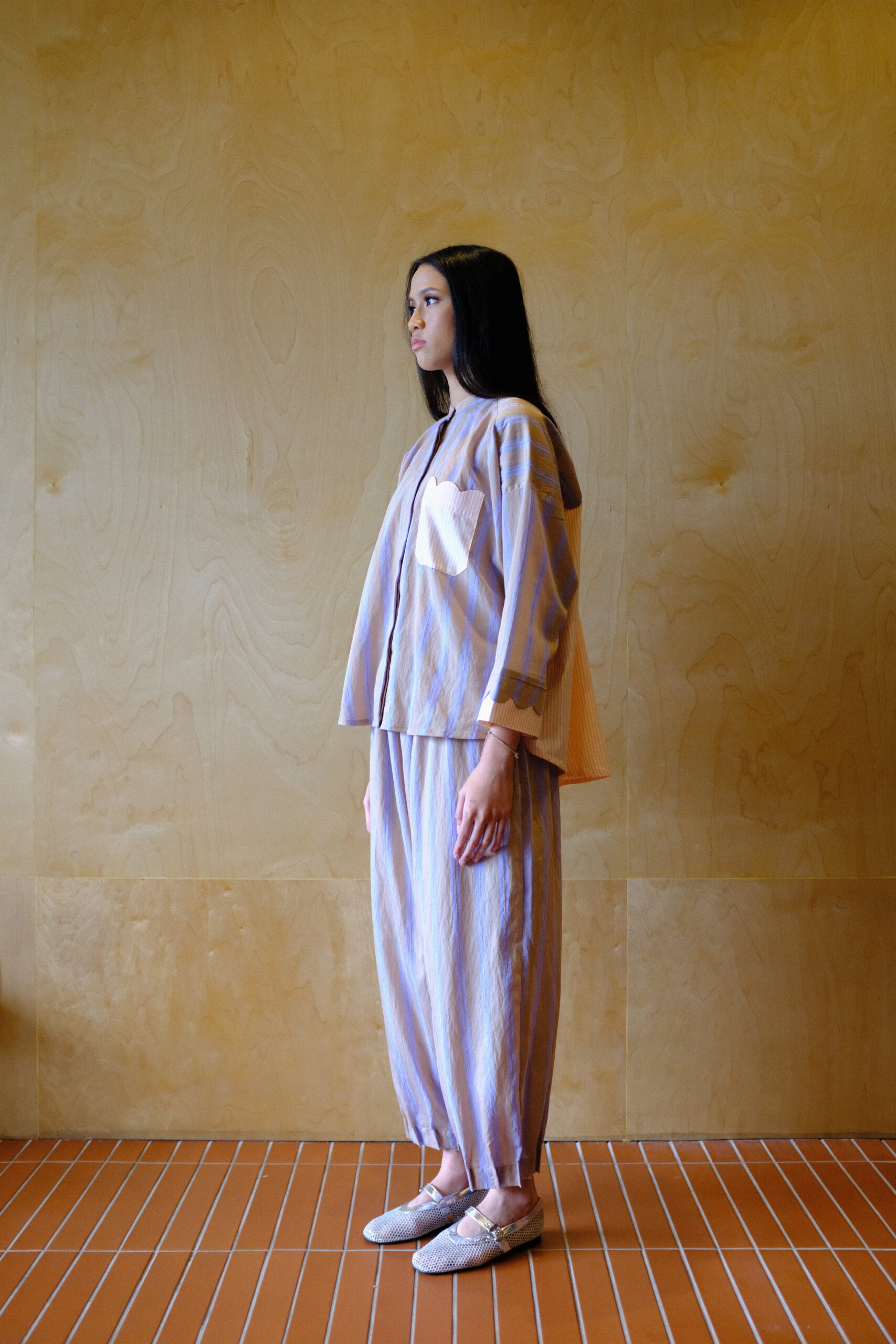 Scallop Edit Shirt in Latte Pink - Image 4