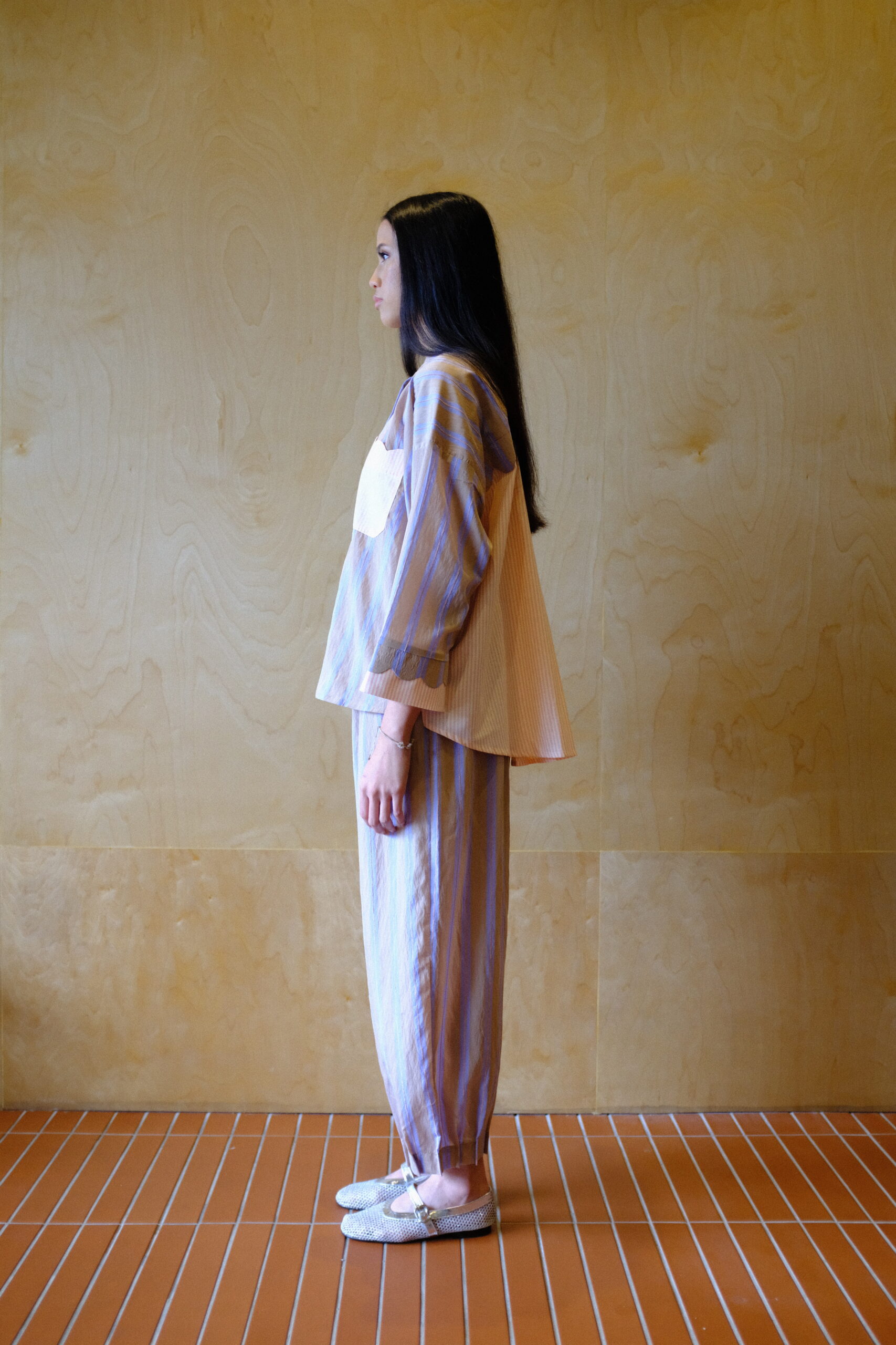 Scallop Edit Shirt in Latte Pink - Image 5