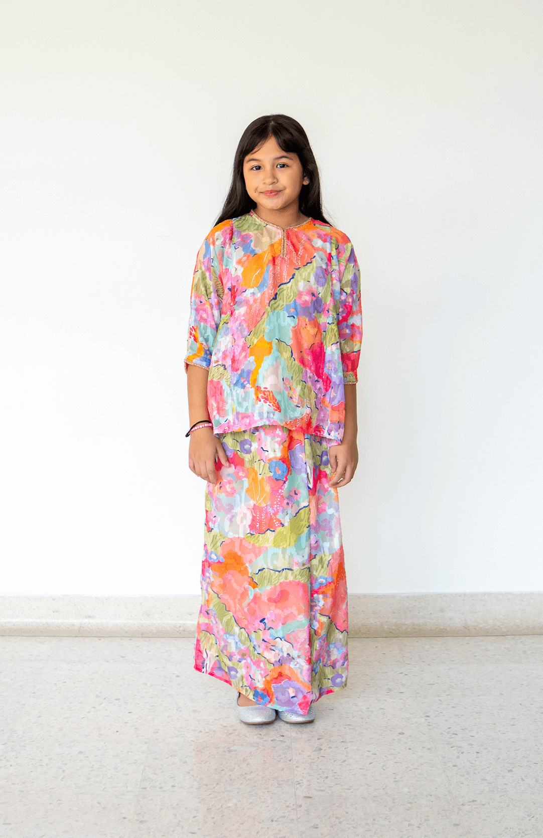 Paloma Kurung Kedah Kids in Tangerine