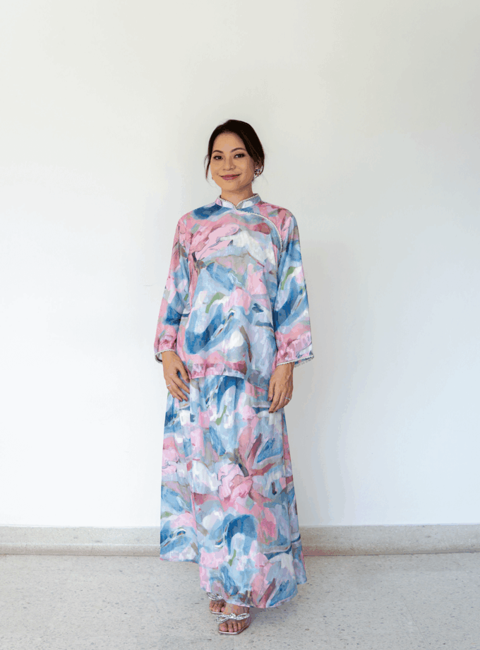 Lucy Women Set in Abstract Blue