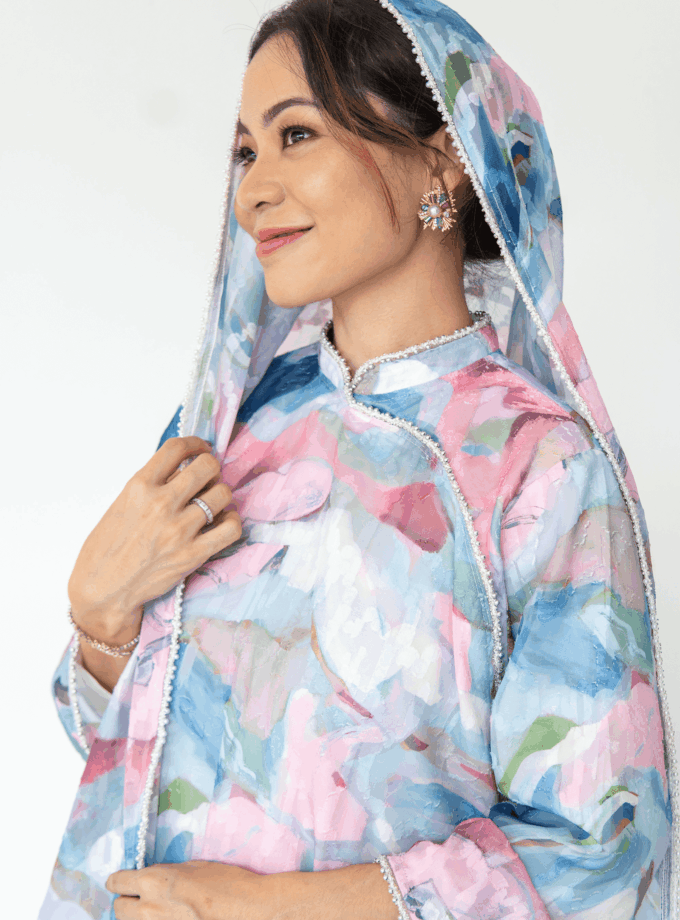 Lucy Scarves in Abstract Blue (Pre-Order)