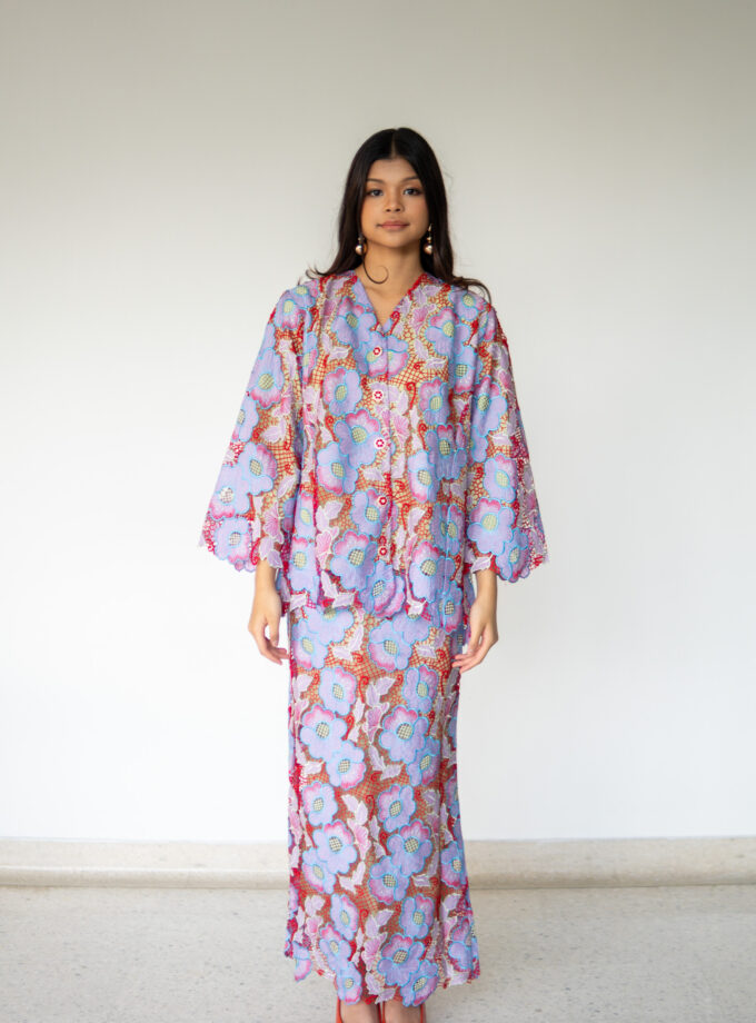 Summer Lace Kurung in Cherry Blue (PRE-ORDER)