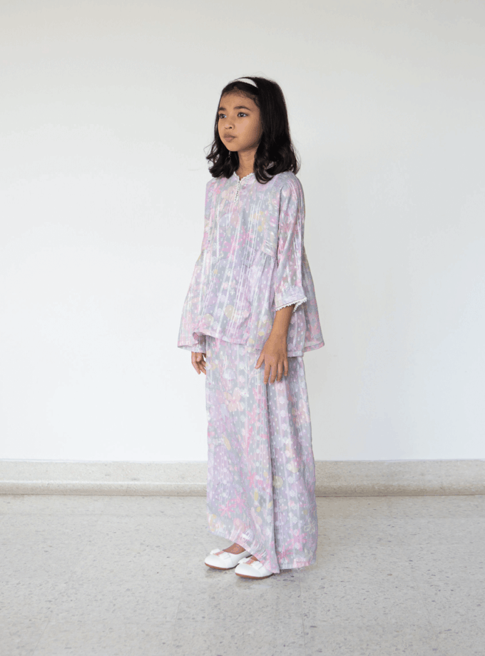 Paloma Kurung Kedah Girls in Dusty Grey