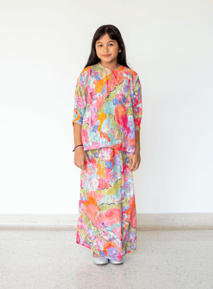 Paloma Kurung Kedah Girls in Tangerine