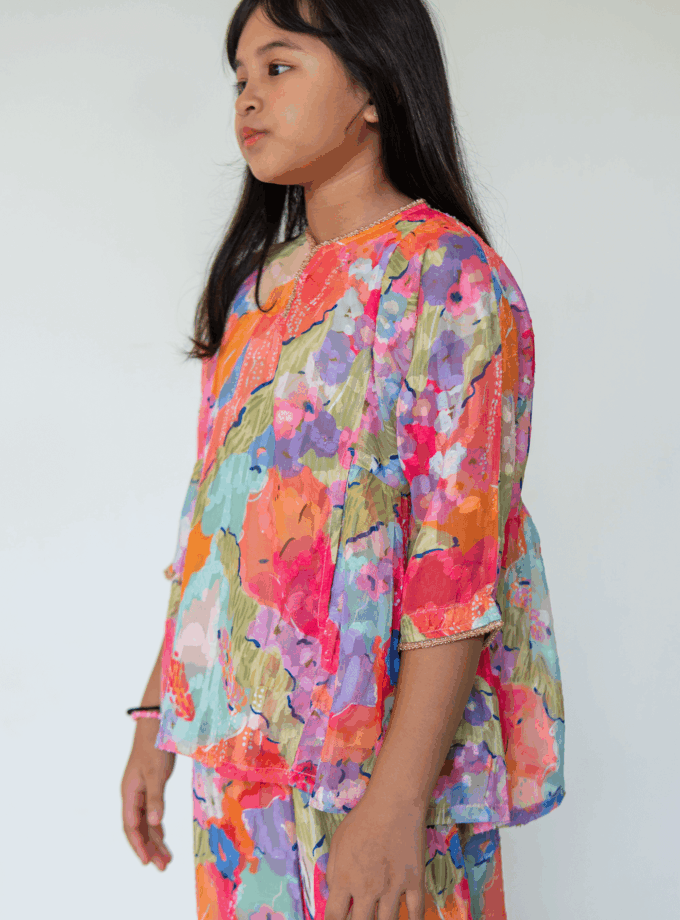 Paloma Kurung Kedah Kids in Tangerine