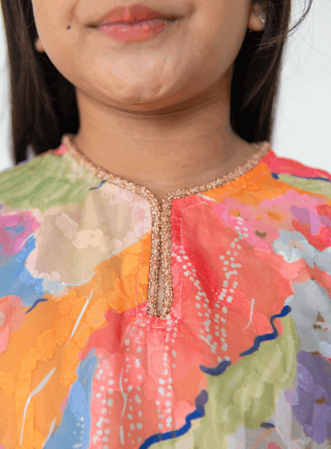 Paloma Kurung Kedah Kids in Tangerine