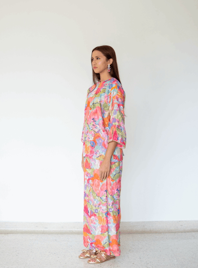 Paloma Kurung Kedah Women in Tangerine