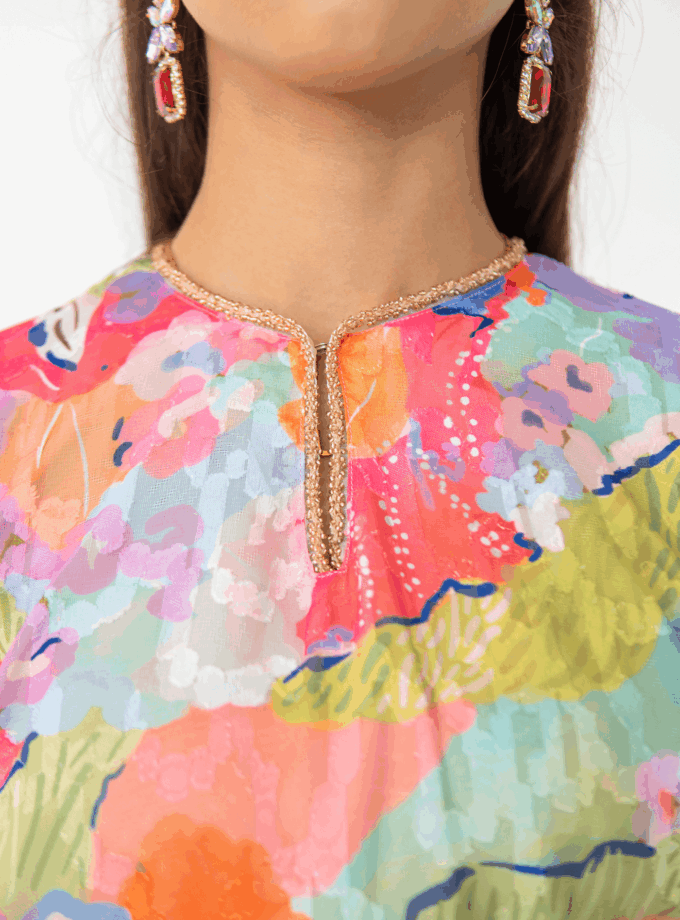 Paloma Kurung Kedah Women in Tangerine