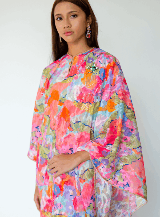 Paloma Kurung Kedah Women in Tangerine