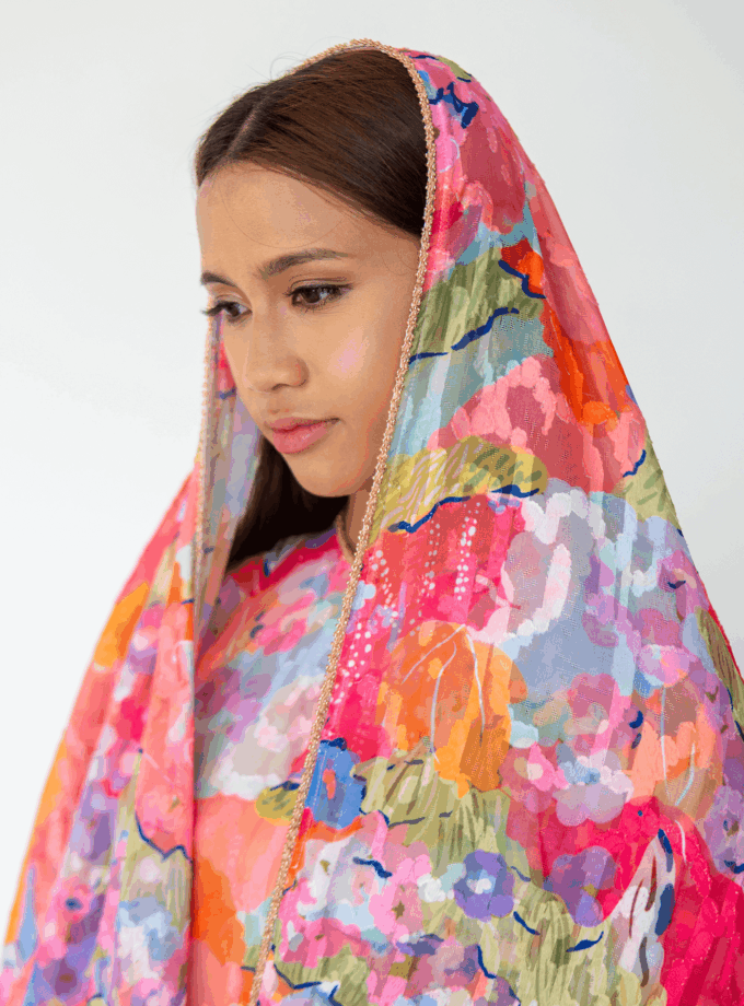 Paloma Kurung Kedah Women in Tangerine