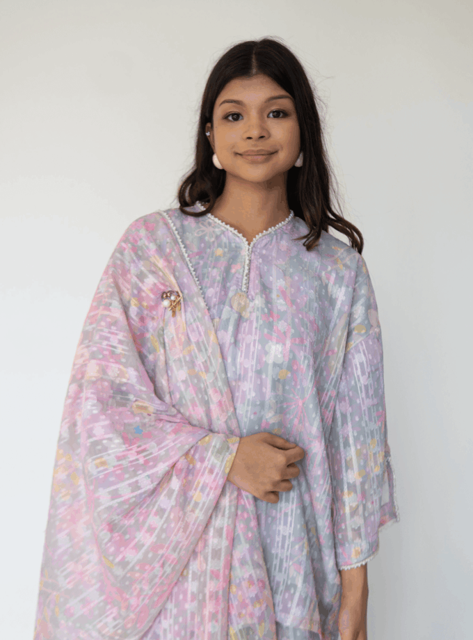 Paloma Kurung Kedah Women in Dusty Grey