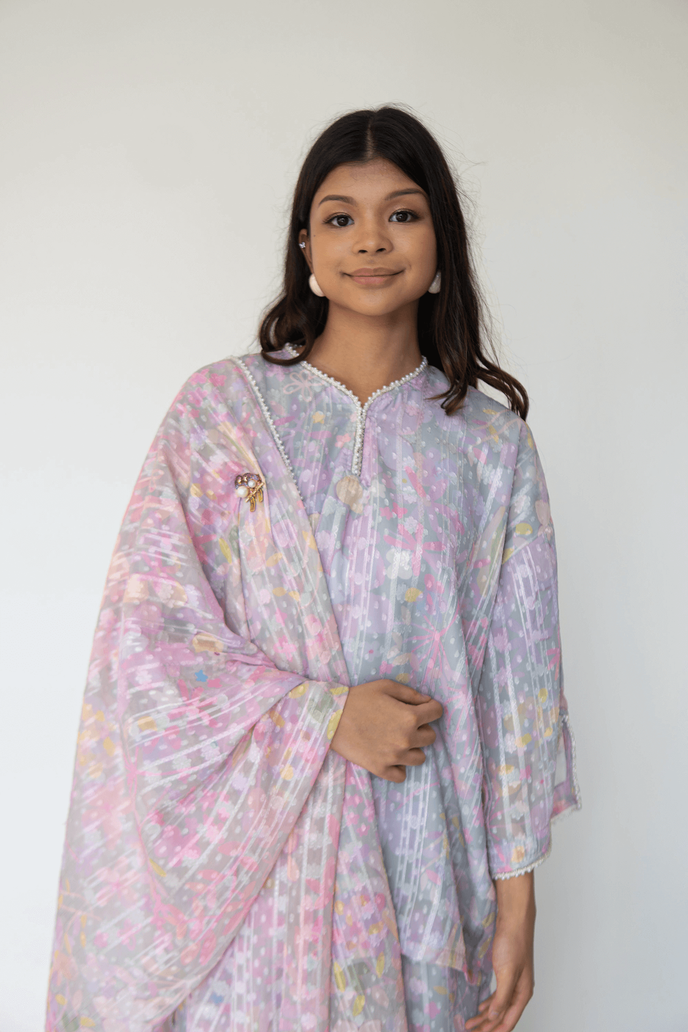 Paloma Kurung Kedah Women in Dusty Grey - Image 3