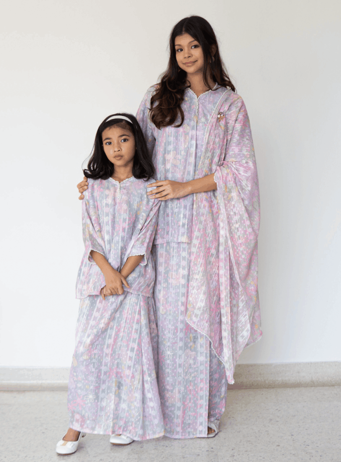 Paloma Kurung Kedah Women in Dusty Grey