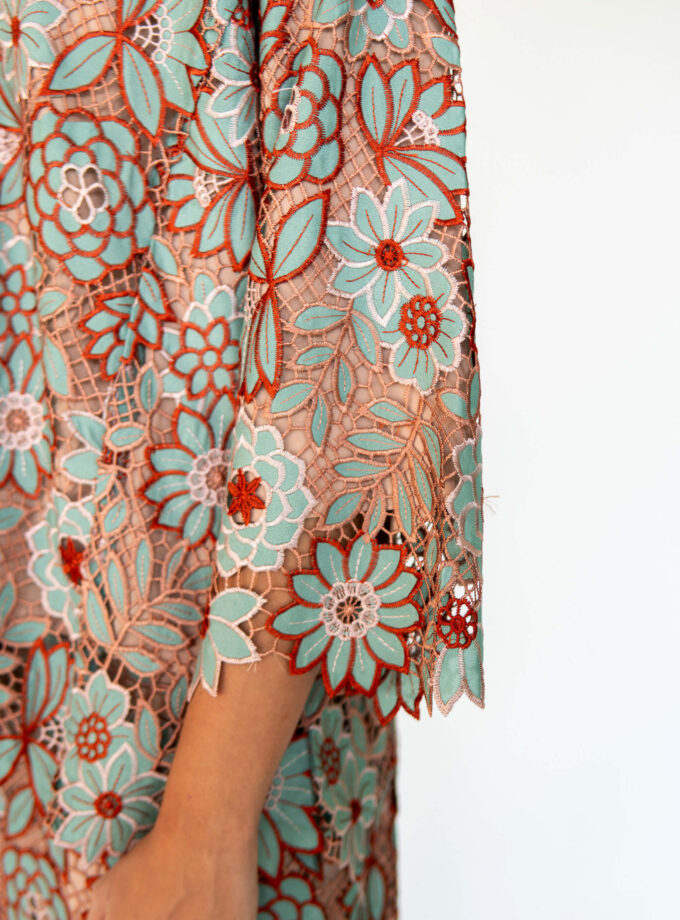 Summer Lace Kurung in Mocha Seafoam (PRE- ORDER)