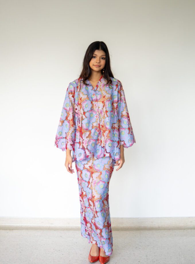 Summer Lace Kurung in Cherry Blue (PRE-ORDER)